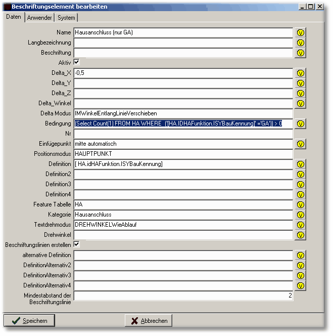 Die Hausanschlüsse vom Typ "GA" bekommen eine eigene Beschriftung