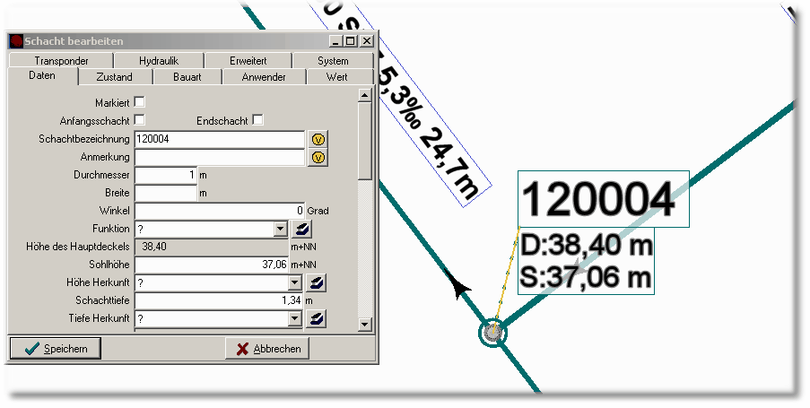 Schachtbeschriftung ohne Anmerkung