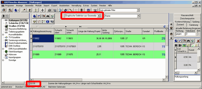 DreiSelektierteHaltungenInKanal