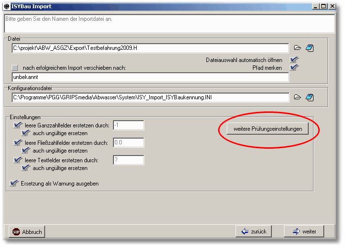 Aufzurufen aus dem Hautmenü "Import / ISYBau Import ..."