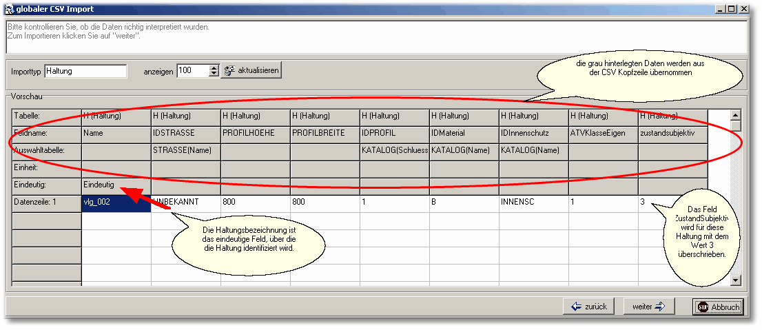 ISYBauImport_H_GlobalerCSVImportUebersicht