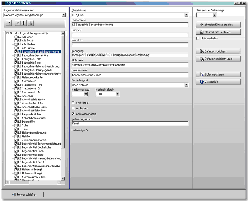 LaengsschnittLegendenErstellen