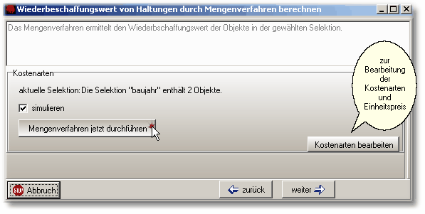 Ein- Ausschalten der Einstellungen für dias Mengenverfahren