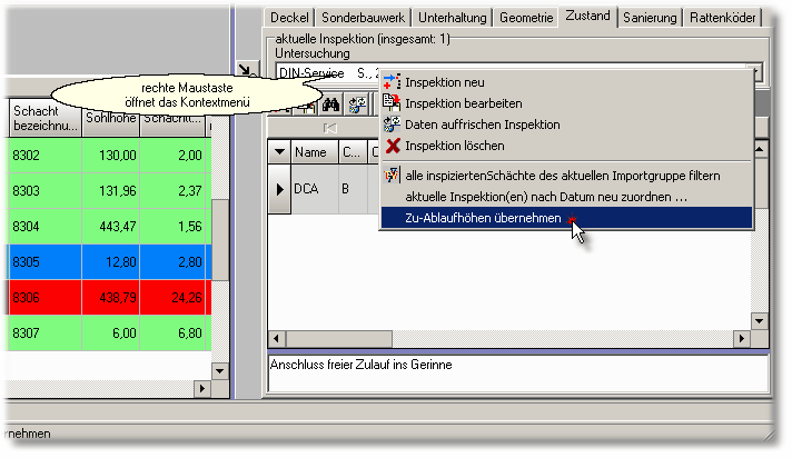 Kontextmenü Inspektion