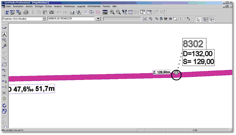 Ansicht in Geomedia nachher