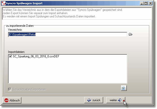SpuelungImportAuswahlOk