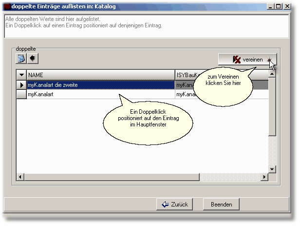 Auflistung doppelter Einträge