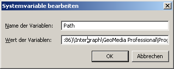 Hinzufügen der Pfade durch Semikolon getrennt